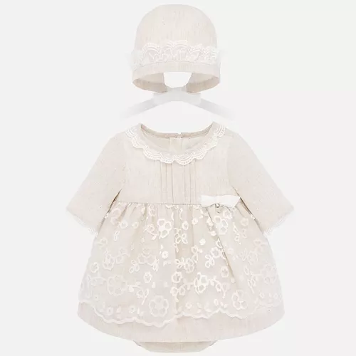 Vestido tirantes bebe niña MAYORAL newborn estamapado lino 1819