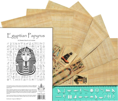 Hojas Blanco De Papiro Egipcio De 8 X 12 Pulgadas Regla...