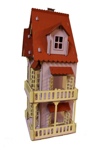 Imagem 4 de 4 de Casinha De Boneca Castelo Lilás Polly Pocket +27 Móveis Mdf