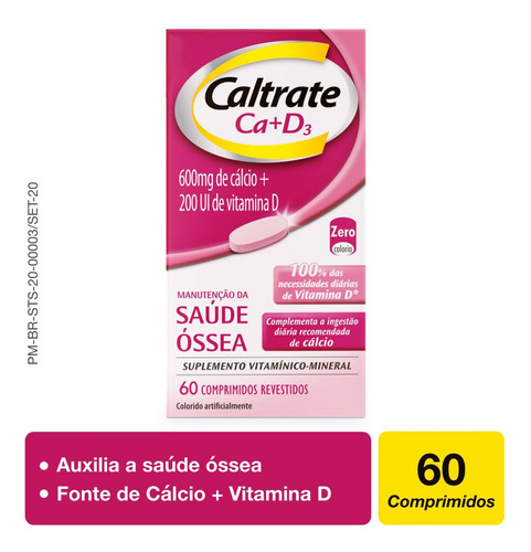 Caltrate 600+d 200ui C/ 60 Comprimidos