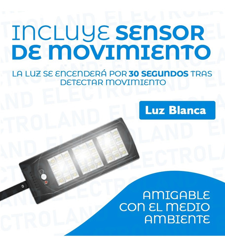 Imagen 4 de 10 de Reflector Luz Led Panel Solar Sensor Movimiento 3 Funciones
