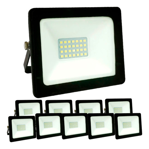 Pack X10 Reflector Led Exterior 10w Proyector Alta Potencia