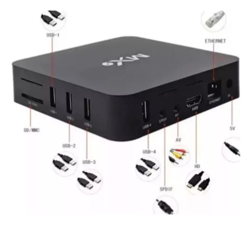 Tv Box Full Hd 4k 1080p Hdmi 4g/5g Smart Tv Android Negro Estándar