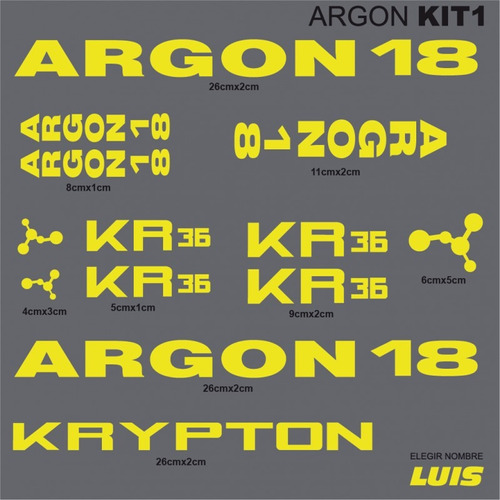 Argon 18 Kit1 Sticker Calcomania Para Cuadro De Bicicleta