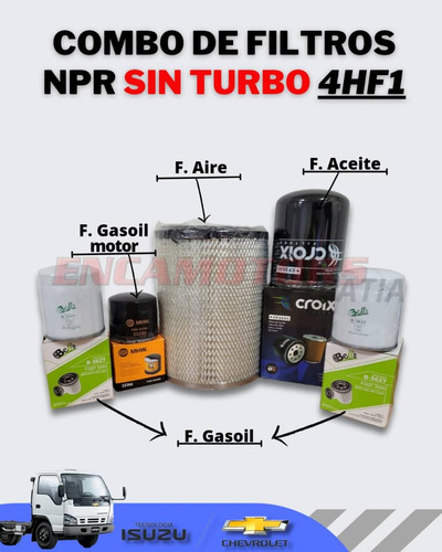 Combo De Filtros Npr Sin Turbo 4hf1