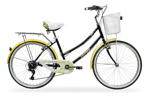 Bicicleta Oxford Cyclotour Bp-2448 Negro/amarillo Para Mujer