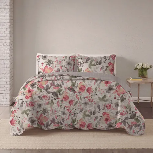 Kit  Cobre Leito Colcha Cama Queen 240x260 Dupla Face Jogo
