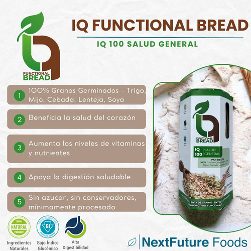 Pan Iq100 Salud General: Germinados Trigo Cebada Mijo Lentej