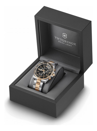 Reloj Victorinox Maverick Chronograph 241952 Agente Oficial Plateado Dorado Negro