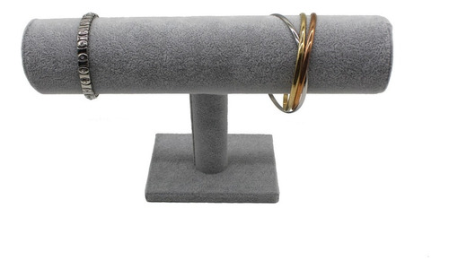 Exhibidor Mostrario Pulseras Relojes Terciopelo Gris 1 Tubo