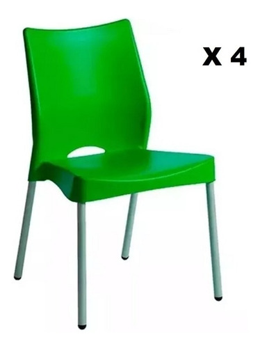 Imagen 3 de 6 de Silla Malba X 4 Apilable Recepción Auditorio Espera Kromo-s