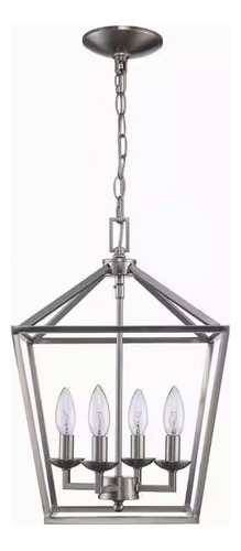 Lampara De Techo Moderna Colgante Estilo Rústico De 4 Luces Estructura Gris