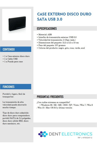 Imagen 8 de 10 de Case Externo Disco Duro Sata Usb 3.0 Portatil Para Laptop