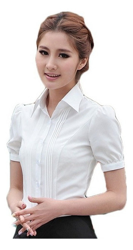 Camisa Blusa Mujer Elegante Oficina Manga Corta