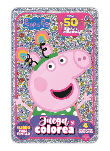 Peppa Pig Juega Y Colores Kit Libro Pintar 4crayon Stickers