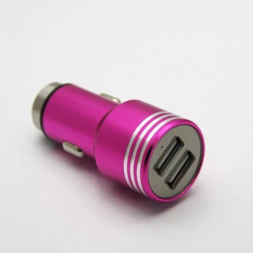 Cargador Universal Para Carro Doble Usb Aluminio 12/24v