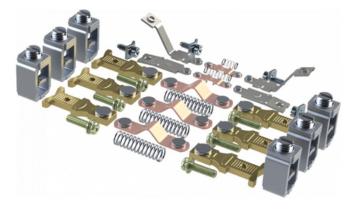 Kit C/ 5 Un Jogo De Contatos Avulso Para Contatores 50a