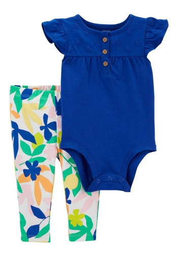Conjunto De 2 Piezas De Pantalón Y Pañalero Floral Carter's