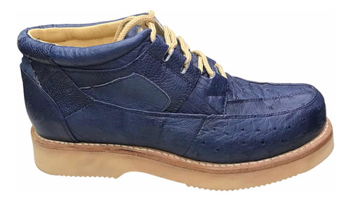 Zapatos De Piel Original De Avestruz Color Azul