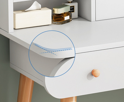 Tocador Madera Espejo Con Luz Homer Design D27C con taburete Color Blanco