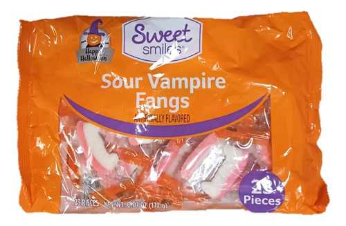 Gomitas Agridulces Colmillos De Vampiro Halloween Bolsa 23pz