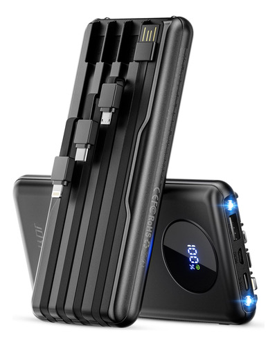 Powerbank Portátil Joyfar 10000mah Usb C Con Cable