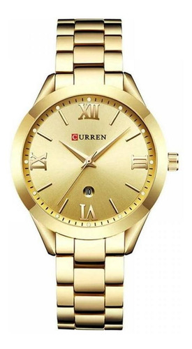 Relógio Feminino Curren Analógico C9007l - Dourado