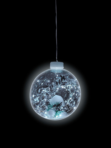 1 Pz Esfera Navideña Decorativa Luces De Navidad Con Nieve