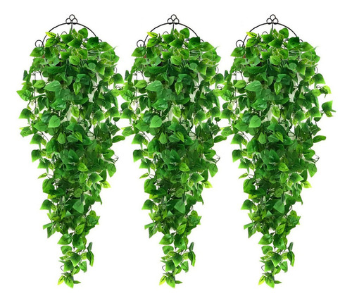 Regalo: 3 Piezas De Plantas Colgantes Artificiales For Pared