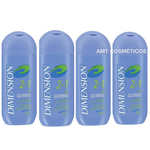 4 Shampoo Dimension 2 Em 1 Normais A Oleosos 200ml