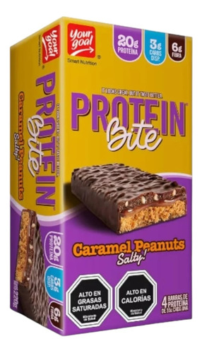 Box 4 Barras Protein Bite 20g Caramel Peanuts - Your Goal