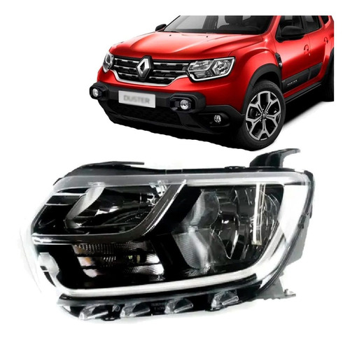 Farol Renault Duster 2021 2022 Manual Led Tyc