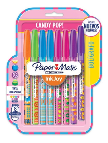 Boligrafo Inkjoy Candy Pop Paper Mate Surtidos Blister X8