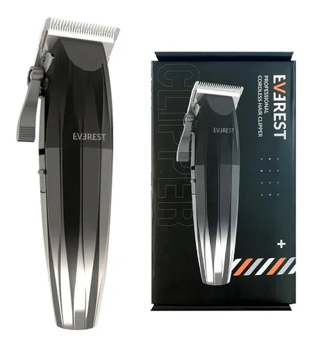 Everest Maquina Cortadora Pelo Negra Y Plateada Profesional