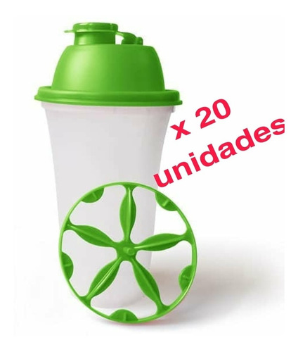 Vaso Batidor Para Proteina Shaker Verde Manzana Pack X 20 U.
