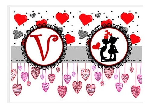Banderin Imprimible Personalizado San Valentin - Corazones