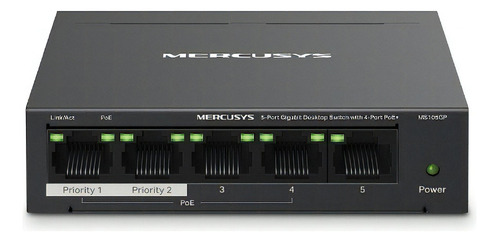 Switch Mercusys Ms105gp 5 Portas Gigabit C/4 Portas Poe