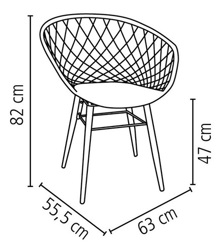 Imagen 3 de 8 de Sillón Silla Sidera Redondo Tramontina Patas De Madera