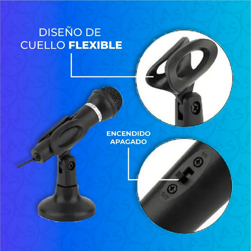 Imagen 5 de 10 de Micrófono Pc Omnidireccional Soporte 180 Grados Graba Voz