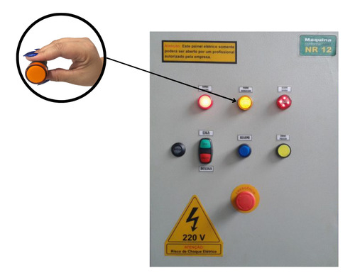L20-ar1-y Sinaleiro Led 22mm - 110vcc/vca - Amarelo Metaltex