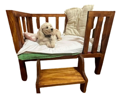 Cama Cuna Para Mascotas Con Escalera Nogal Ap Creaciones 