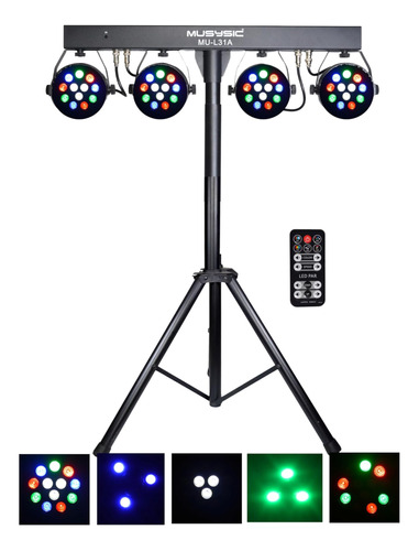 Musysic -l31a 4 Par Stage Led - Juego De Escenario Profesion