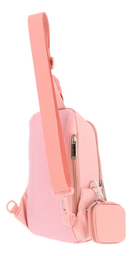 Mochila Cruzada Pechera Crossbody Airpack Urban Cross Color Rosa Diseño De La Tela Lisa