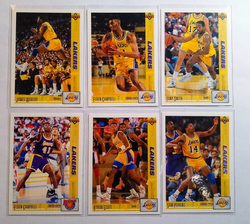 1991-92 Upper Deck Los Angeles Lakers 6 Tarjetas