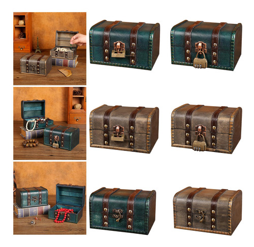 Caja De Joyería, Organizador De Cerradura De Hebilla Verde