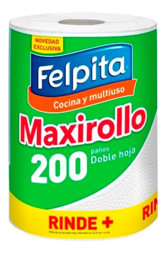 Imagen 1 de 1 de Maxi Rollo Cocina Multiuso Felpita 200paños D/h  Rcf-003