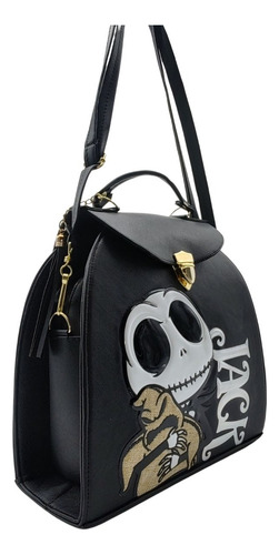 Bolsa Mochila Jack Y Oogie Boogie 2 En 1 Jack Skellington Negro Lisa Oro Negro
