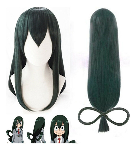 My Hero Academia Asui Tsuyu Cosplay Peluca Pelo Largo 110cm