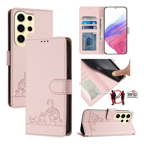 Funda For Teléfono Samsung Con Estampado En Relieve De Gato