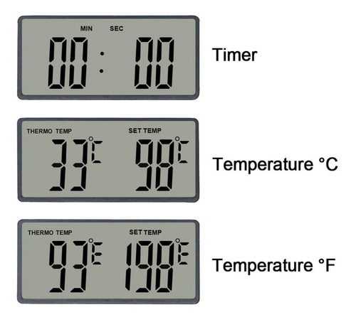 Imagen 4 de 9 de Termometro Digital Cocina Lcd Pinchacarne Liquido Acero Inox